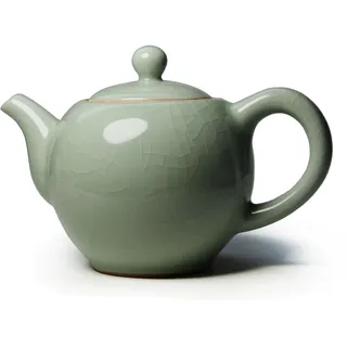 Kleine Keramik-Teekanne, 266 ml, chinesische Tradition, ofenveränderte Glasur, eisrissiges Porzellan, Kessel
