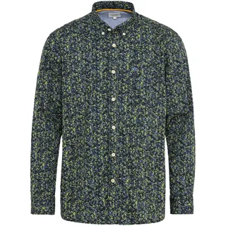 camel active Herren Langarm Hemd mit Allover-Print Schwarz-Gelb, Menswear-L