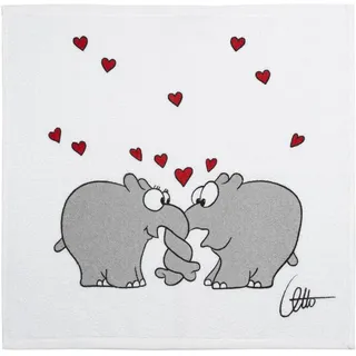 KRACHT Geschirrtuch Frottier 100% Baumwolle Ottifant Herzen 50x50 cm