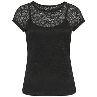 LASCANA Spitzenshirt Damen schwarz Gr.36/38
