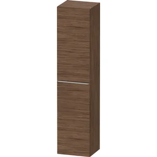 Duravit D-Neo Hochschrank, 400x1760x360mm, eine Tür, Türanschlag Rechts, 5 Glasfachböden, Griff Edelstahl gebürstet, DE1328R70210000, Farbe: Nussbaum Dunkel Dekor