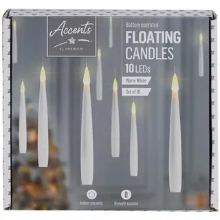 15cm Flickerbright Schwimmende Weihnachten Kerzen & Timer - 10 Packung