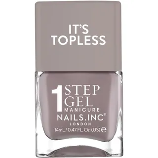 Nails Inc Topless Megan (Pilz-grau) – Gel-Nagellack ohne UV – 1-Schritt-Maniküre mit bis zu 8 Tagen Halt – Schnelltrocknend, vegan & 21-free – Für Kinder & Erwachsene – ohne Base Coat & Top Coat