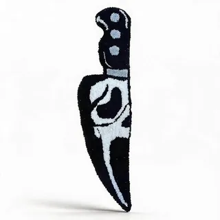 Bewinner Horror-Messer-Teppich, Vielseitiger Totenkopf-Messer-Teppich, Dekor, Einzigartig, Warm, Langlebig für den Nachttisch (88,9 cm)
