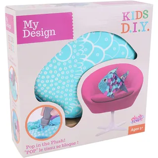 ORB - Kissen zum Dekorieren Fisch - 14236 - Plush Craft - Blau - DIY - Kinder Spielzeug - Mein Design - Kreativität - Dekoration - Künstlerische Aktivität - 25,5 x 25,5 - Ab 5 Jahren