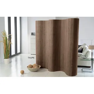 DE-COmmerce Doppelseitiger Bambus Paravent (BxH) 244 cm (Variable Stellbreite) x 185 cm Raumteiler Trennwand Faltwand Shoji Sichtschutz Farbe: Taupe