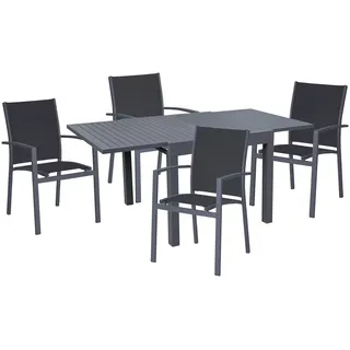 Garden Pleasure Garten-Essgruppe 5-tlg. Grau