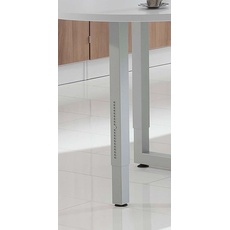 Bild RS82 höhenverstellbarer Schreibtisch buche L-Form, Kufen-Gestell grau 200,0 x 120,0 cm