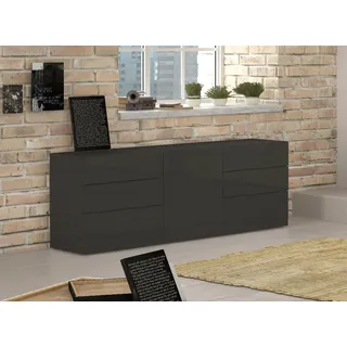Home Affaire Metis 170 x 60 x 40 cm Grau (Anthrazit Hochglanz)