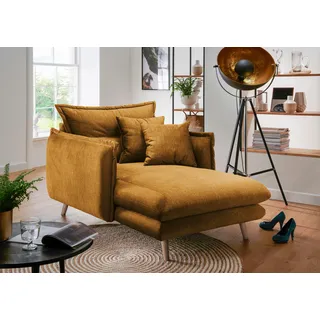 Home Affaire Loveseat Lazio Polyester 111 x 101 x 167 cm Gelb mit 2 Zierkissen