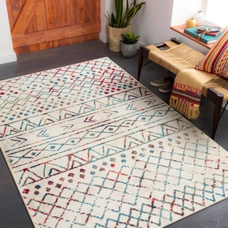 Carvapet Läufer Teppich 90x150cm rutschfest Lang Küchenteppich Waschbar Teppichläufer Weiche Mikrofaser Geometrisch Tribal Flächenteppich Laufteppich(Multicolor)