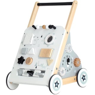 Labebe Lauflernwagen holz, 8-in-1 Verwendung als Laufwagen, Baby Lauflernhilfe Holz mit gummierten Holzrädern und Activity Center, Gehfrei Lauflernhilfe Baby/Lauflernhilfe Holz/Gehhilfe Holz