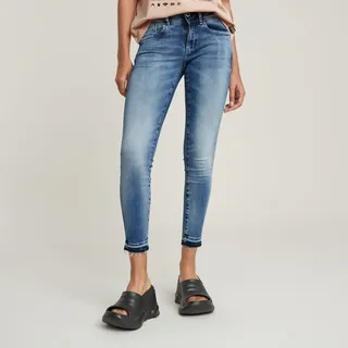 G-Star für Damen. D08616-C296-B471 Jeans Lynn Mid Skinny Ripped Edge blau (26/34), Lässig, Baumwolle, Denim
