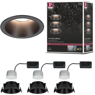 Paulmann 94869 LED Einbauleuchte Cole Coin 3x6W 3x470lm 230V 2700K Schwarz