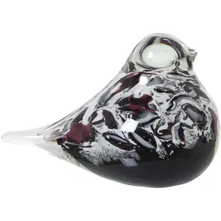 DRW Vogelfigur aus Glas, rosa und transparent, 11,5 x 7 x 7,5 cm