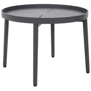 Gartenbeistelltisch , Anthrazit , Metall , rund , Rundrohr , 50x34x50 cm , gastro- und objekttauglich, rostfrei , Gartenmöbel, Gartentische, Loungetische