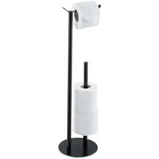 Relaxdays Toilettenpapierhalter , schwarz , Metall , 20x62x17.5 cm, , Badezimmer, WC Ausstattung, Toilettenpapierhalter