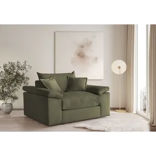 Home Affaire XXL-Sessel Soft&Cosy Cord 151 x 93 x 123 cm Grün mit 2 Zierkissen