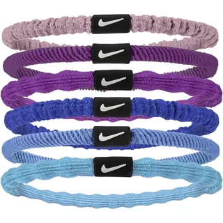 Nike Flex Hair Tie Haargummi für Damen Set 6-teiliger aus Gummi und Nylon, Farbe: Elemental Pink/Bold Berry/White, Größe: One Size, N.100.9194.619.OS