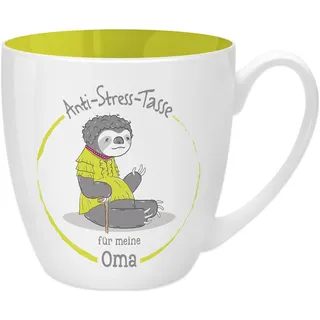 GRUSS & CO Anti-Stress-Tasse Motiv "Oma" | Tasse mit Spruch, 45 cl, New Bone China | Geschenktasse | 45505