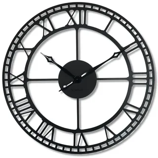 Flexistyle groß Vintage Retro XXL 80 cm Durchmesser Metall Industrial Schwarz Weiß Golden (Schwarz), z21a-1-1-x 80, 50 cm
