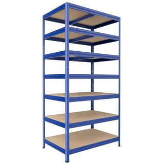 Metallregal mit Holzböden Biedrax 50 x 60 x 240 cm blau - 7 Fachböden MDF