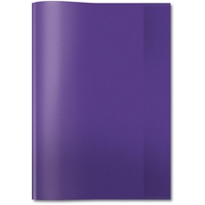 HERMA 7496 Heftumschlag A4 Transparent Violett Lila, Hefthülle aus strapazierfähiger & abwischbarer Polypropylen-Folie, durchsichtige Heftschoner für Schulhefte, farbig