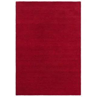 THEKO Wollteppich »Gabbeh Uni, Handweb Teppich, meliert, reine Wolle, handgewebt«, rechteckig, 14 mm Höhe, Schlafzimmer, Wohnzimmer, Esszimmer, auch als Läufer oder rund THEKO bordeaux B: 60 cm   1 St.