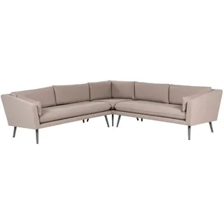 Beliani Garten Ecksofa 5-Sitzer beige modular Loretello , Beige, Grau , Textil , 243x70x243 cm , Gartenmöbel, Loungemöbel, Gartensofas & Loungesofas