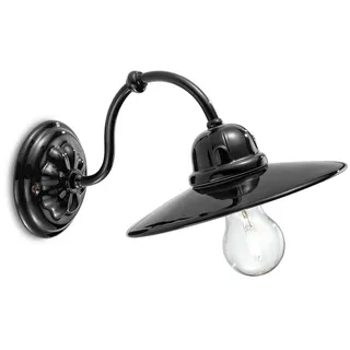 Ferroluce Keramik-Wandlampe B&W Schwarz