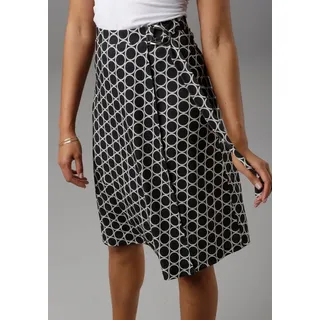 Aniston SELECTED Wickelrock Damen Blau/Grau Bedruckt 34