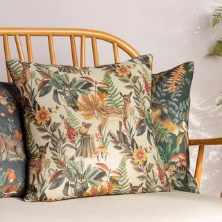 Evans Lichfield Forest Fawn Repeat Watercolour Feather Rich Filled Cushion