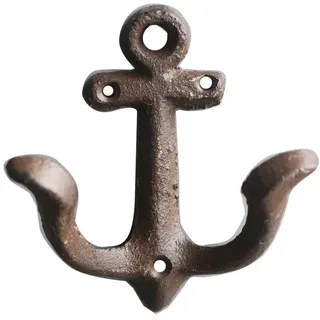 KiaoTime Rusty Brown Vintage Rustikaler Gusseisen Nautisches Anker Design Wandhaken Garderobenhaken Rack, Dekorative Wandmontage, Antikes Shabby Chic Metall Home Badezimmer Handtuch Kleiderhaken