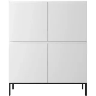 Selsey Highboard 100 x 122 cm Weiß / Schwarz