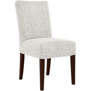 Beautysofa Stuhl Freya mit wengefarbenen Holzbeinen, Polsterstuhl, Beige , 47x94x42 cm , Esszimmer, Stühle