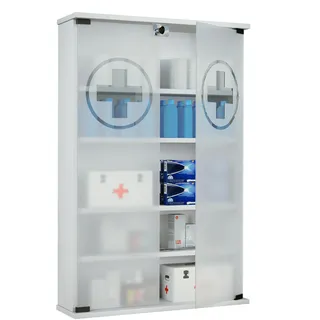 VCM Medizinschrank Weiß