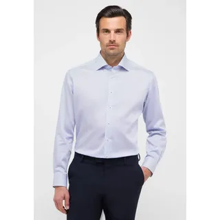 Langarmhemd ETERNA "MODERN FIT", Herren, Gr. 44, Normalgrößen, blau (hellblau), Twill, 100% Baumwolle, tailliert, Manschette, Hemden Langarmhemd, NON IRON (bügelfrei)