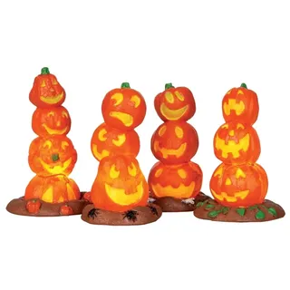 Licht-Up Pumpkin Stack, Set Of 4 - Lemax COD 34623
