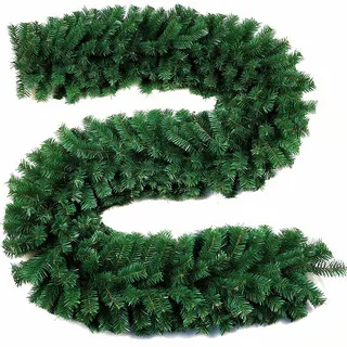 Weihnachtsgirlande 2.7M Künstliche Tannengirlande Grüne 300 Spitzen Weihnachtsgirlande Weihnachtsdeko Outdoor Künstliche Weihnachtsgirlande für Kaminsims Treppengeländer Deko Weihnachten