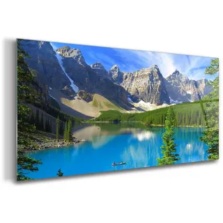 Tulup Glasbild 120x60 cm Berge und Wald , Glas , 120x60 cm , Bilder & Rahmen, Bilder, Glasbilder