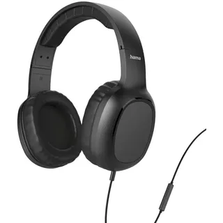 Hama Kopfhörer mit Kabel Fun C, On Ear (USB C Headset mit Mikrofon, einstellbares Kopfband, weiche Ohrpolster Sprachsteuerung, Multi Control, ideal für Schule, Freizeit, Home Office, Uni) Schwarz