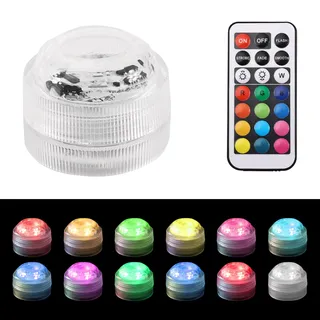 Begonia 12 Stück Unterwasser Licht, Mini Led Licht mit Fernbedienung, Multicolor RGB Pool Lichter, Led Wasserdicht, LED Teelichter, Poolbeleuchtung Unterwasser, Unterwasser Led für Teich, Aquarium
