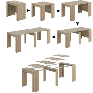 Dmora - Ausziehbarer Tisch Compton, ausziehbarer Esstisch, Tisch mit Mehrzweckverlängerungen, ausziehbar auf bis zu 10 Sitzplätze, 51/237 x 90 x 78 cm,