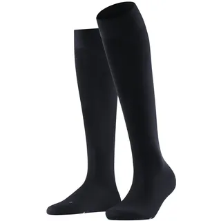 FALKE Damen Kniestrümpfe Softmerino W Kh Wolle Baumwolle lang einfarbig 1 Paar, Blau Dark Navy 6379, 35-36