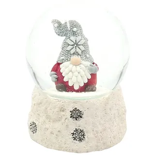 Dekohelden24 Schneekugel 6,5 cm grau
