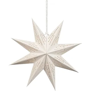 BONETTI LED Stern "Weihnachtsstern" 1 Stk. Warmweiß Ø ca. 45 cm, Papierstern, mit 9 Spitzen, Weihnachtsdeko, weiß