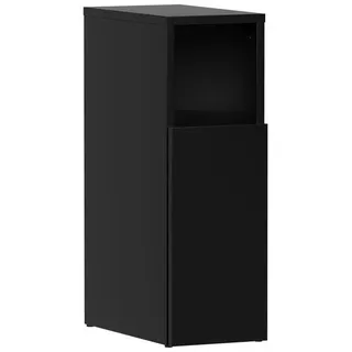 Vicco Nachttisch Enton Schwarz 20 x 59.5 cm mit 1 Tür , Holzwerkstoff , Rechteckig , 20x59.5x35 cm , Schlafzimmer, Nachtkästchen