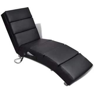 vidaXL Chaiselongue Kunstleder 51 x 155 x 73 cm schwarz