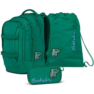 Satch Pack Schulrucksack Set Fearless Green