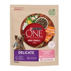 3x800g Somon & orez Mini Delicate Purina ONE Hrană uscată câini